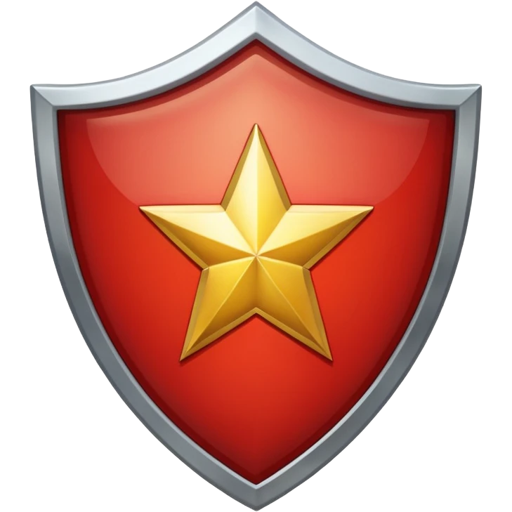 a shiny shield with the USSR flag inside emoji | AI Emoji Generator