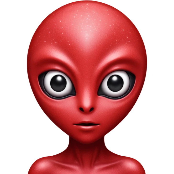 red glitter alien emoji
