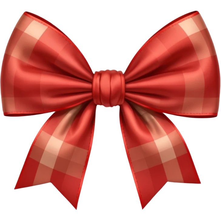 Red brown checked Bow emoji
