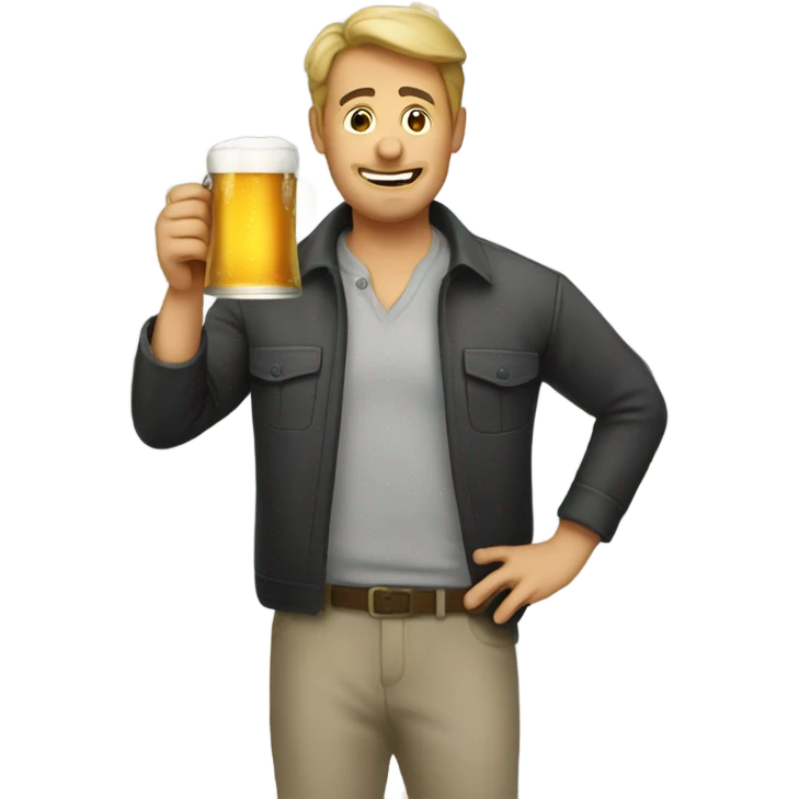 Man drinking beer emoji