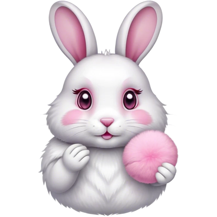 rabbit with pink pow emoji