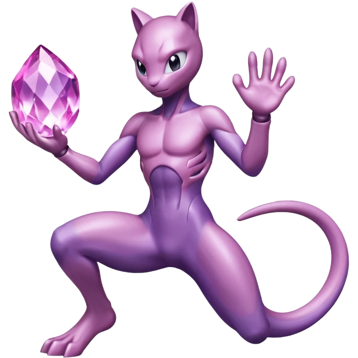 Pokemon legendary purple and pink crystal mewtwo emoji