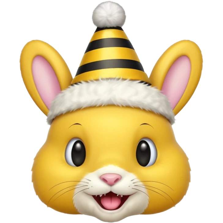 bee bunny teeth  with party cap emoji