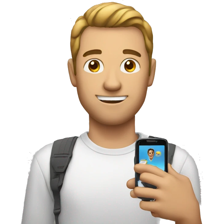 man with video in hand emoji