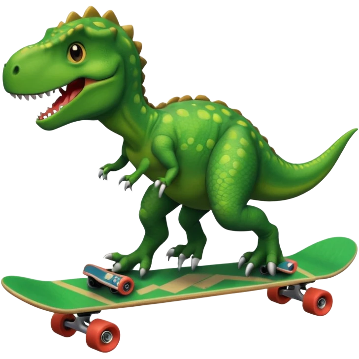 Dinosaur on a skateboard emoji