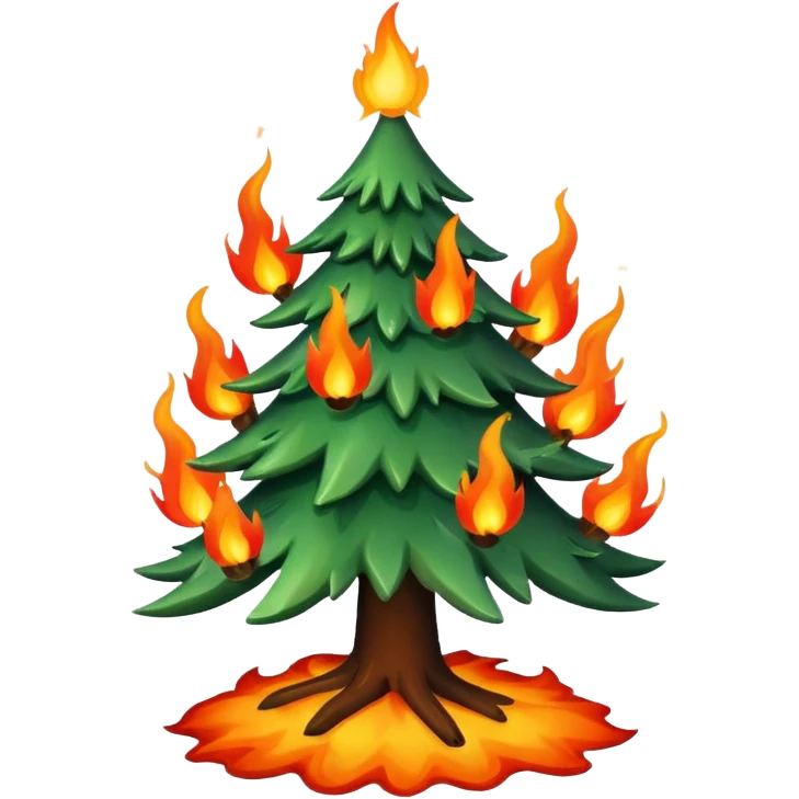 Christmas tree on fire emoji