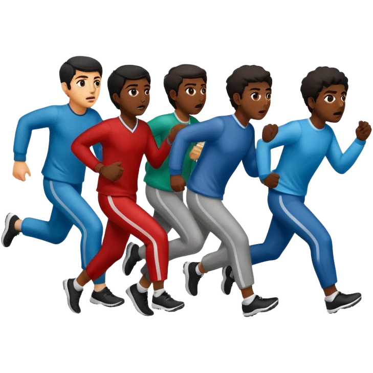 убегающие иранцы, в полный рост, в профиль emoji