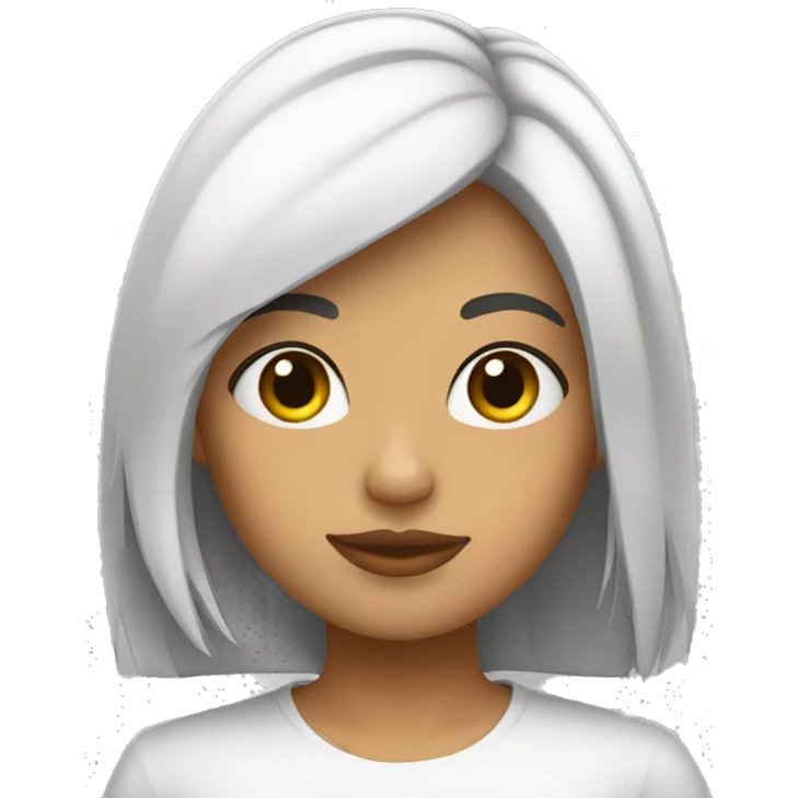 Chica blanca con pelo negro emoji