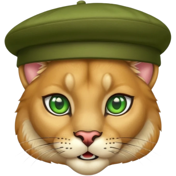 Cougar wearing a beret  emoji