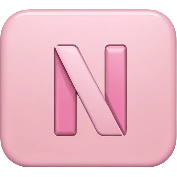 Netflix aesthetic "N" logo in pastel pink emoji