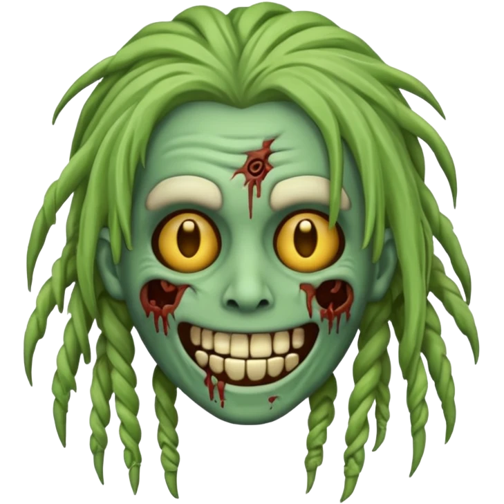 Zombie emoji with dreads emoji