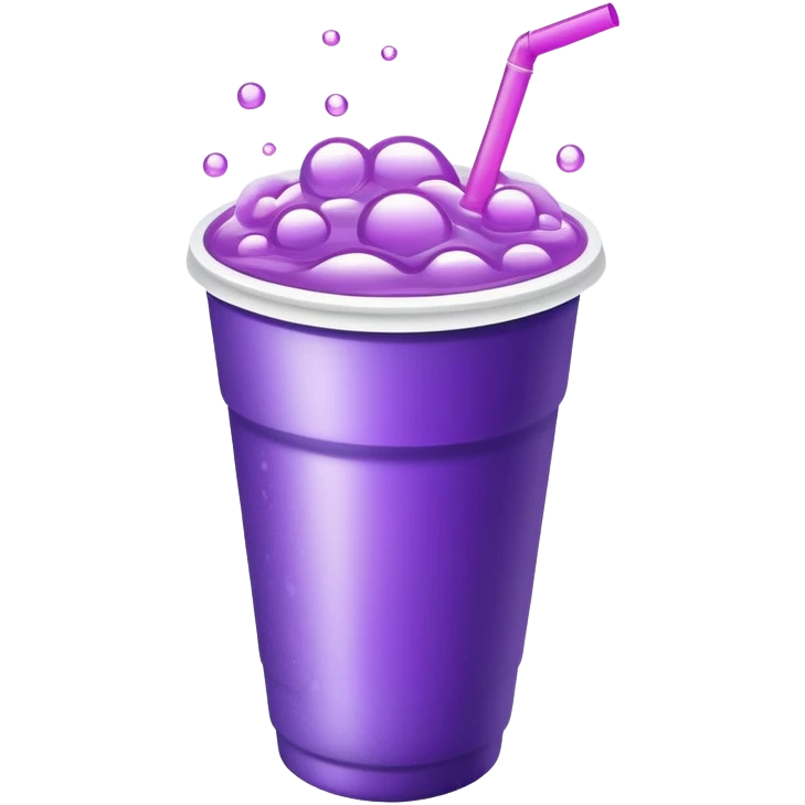 Double styrofoam cup overflowing with purple soda emoji