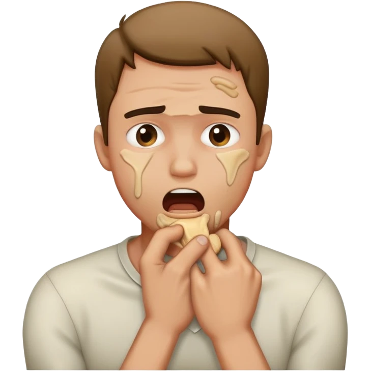 Guy chocking himself  emoji