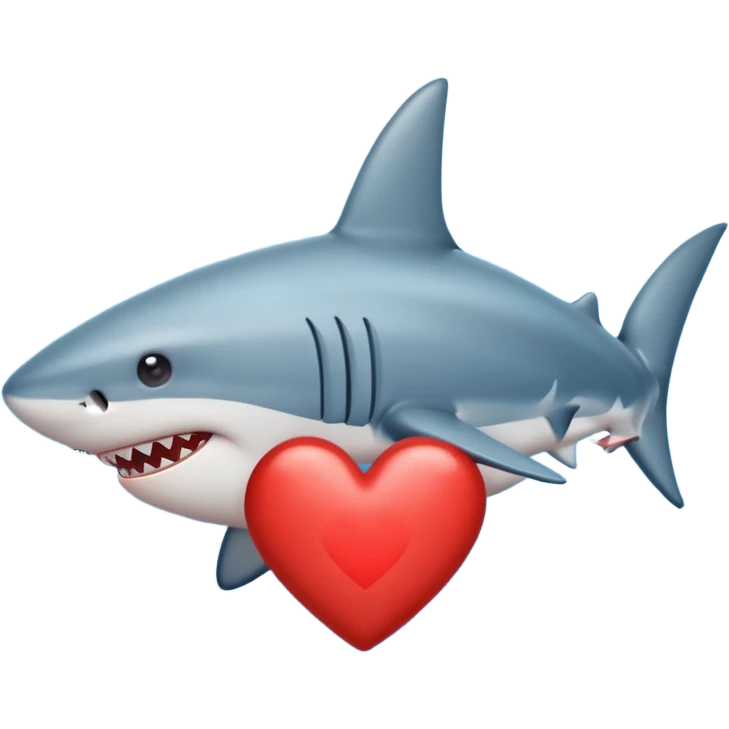 a heart out of the 🦈 emoji emoji