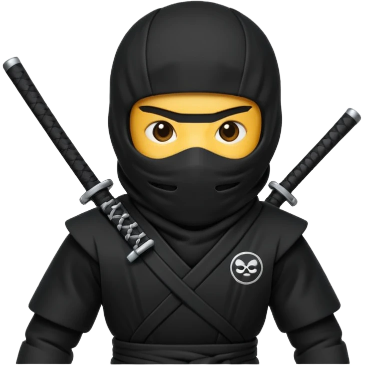 Black Ninja emoji with MB written on it emoji