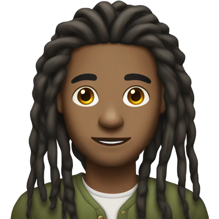 man with dark olive skin and long dreadlocs emoji