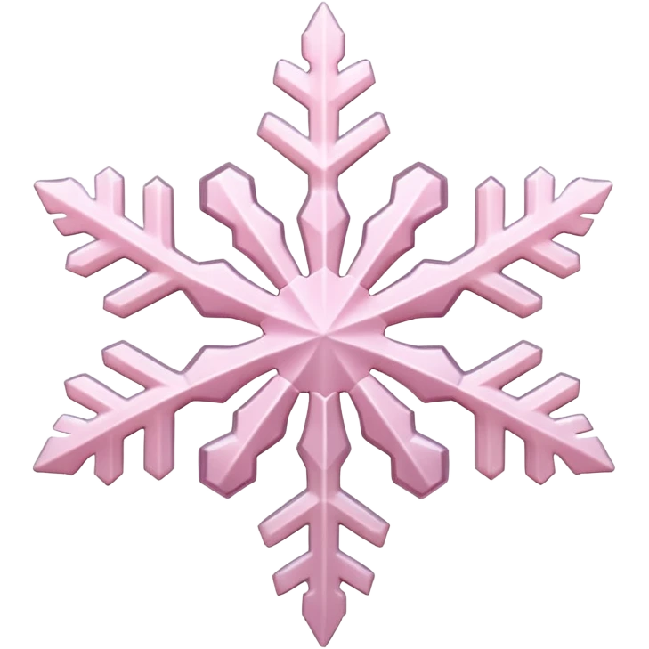 pale pink snow flake 3d bold ice translucent texture emoji