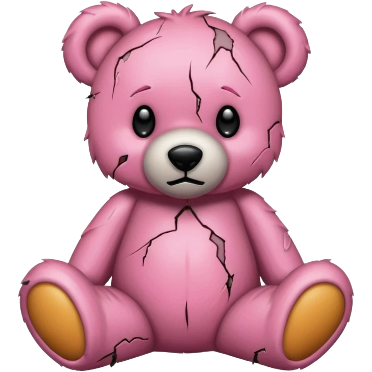Hurt pink teddy bear emoji