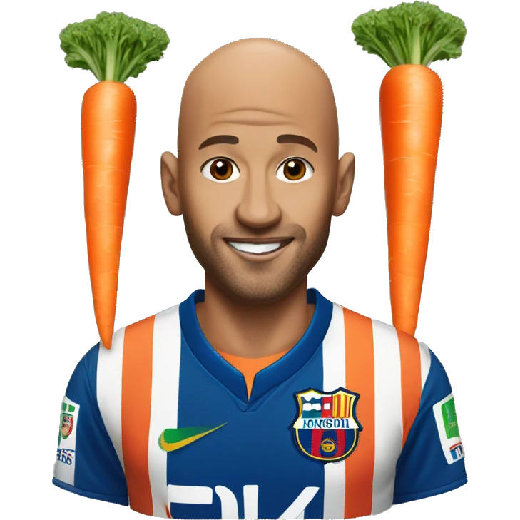 Bald man with Neymar jersey and carrot emoji