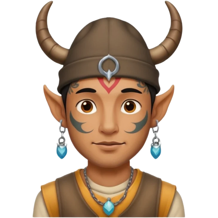 guy with tattoos, hat and horns emoji