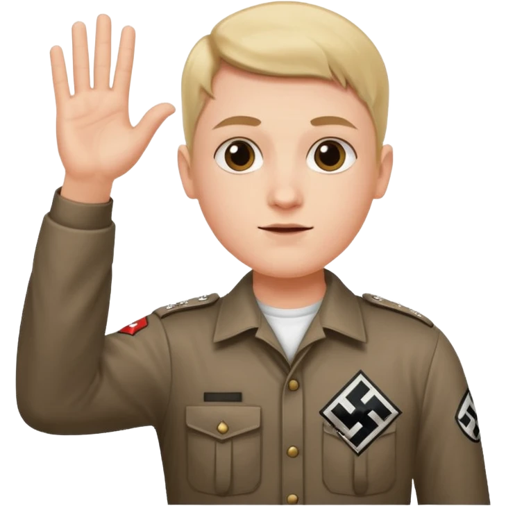 Hitler salute with nazi symbol on shirt emoji