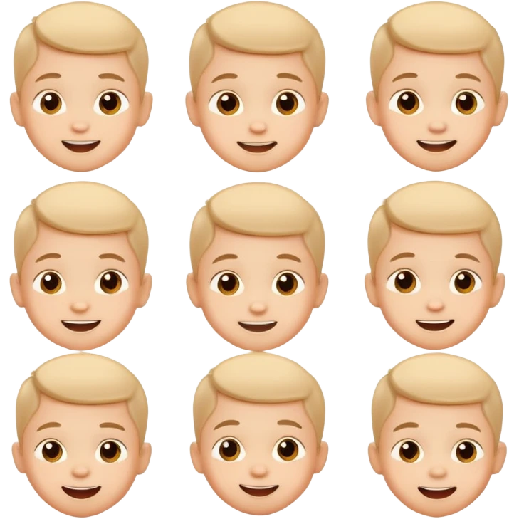child's head with different expressions, cheerful and cute emoji