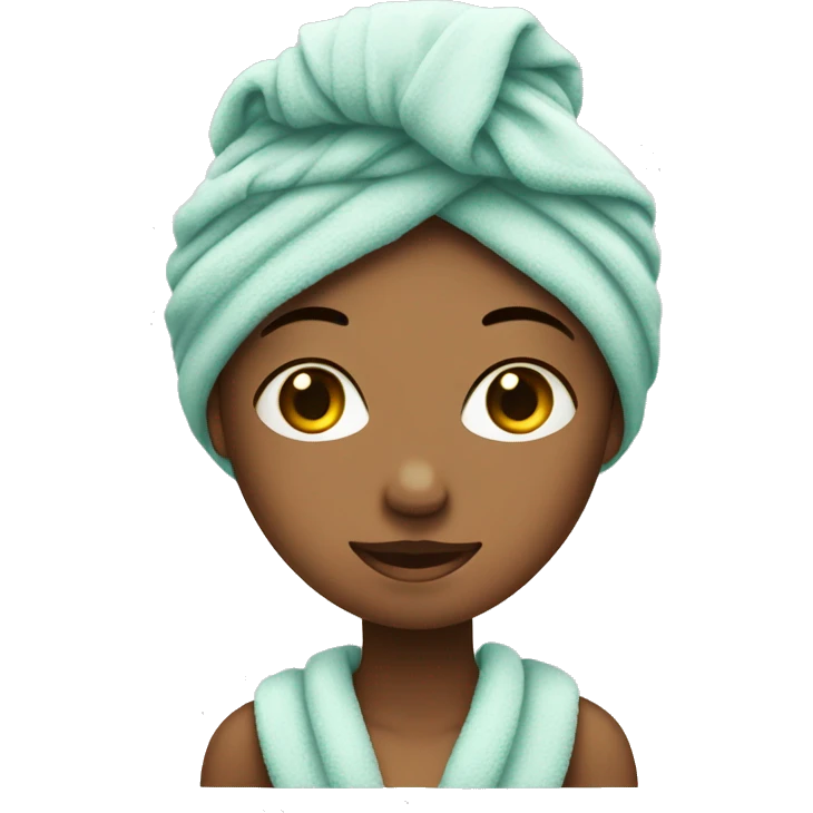 girl with towel on her head after showering emoji