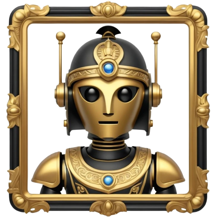 Greek Robot with a white frame  emoji