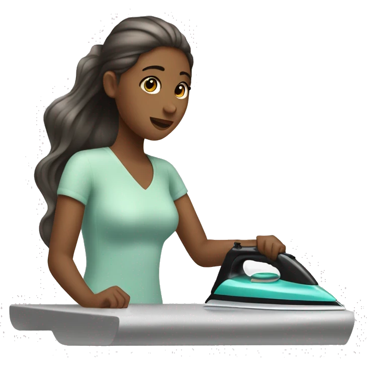 girl ironing hair  emoji