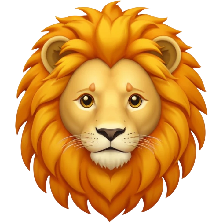 lion flat design, no shading emoji