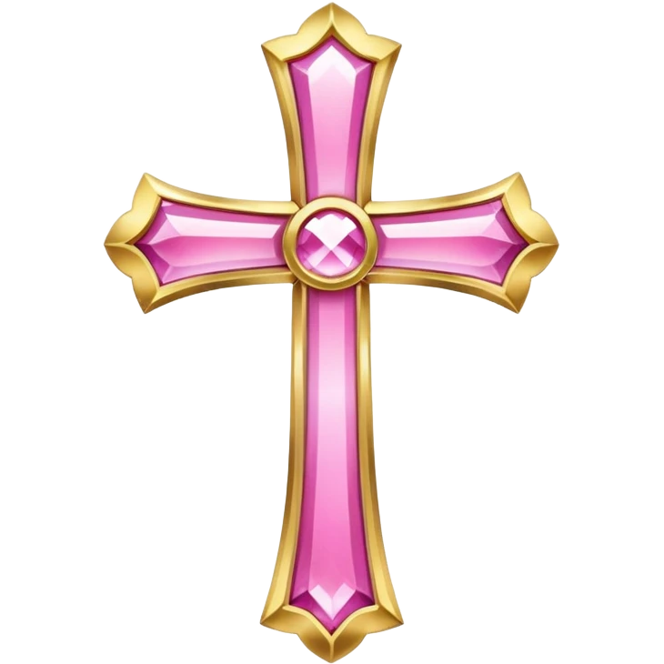 Pink cross with sparkles emoji