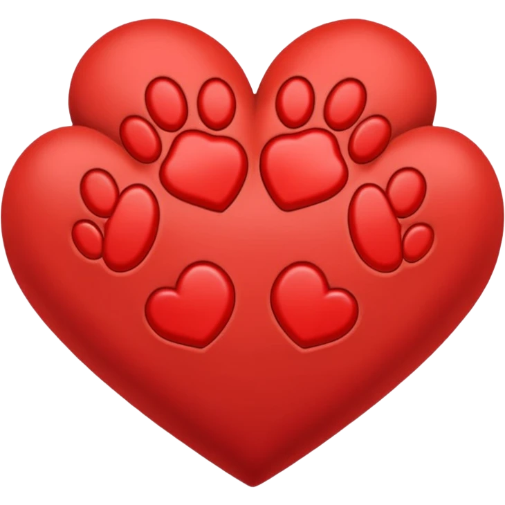 heart and paw print intertwined emoji