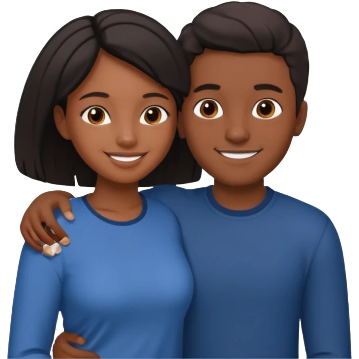 Couple in love black girl and Mexican boy  emoji