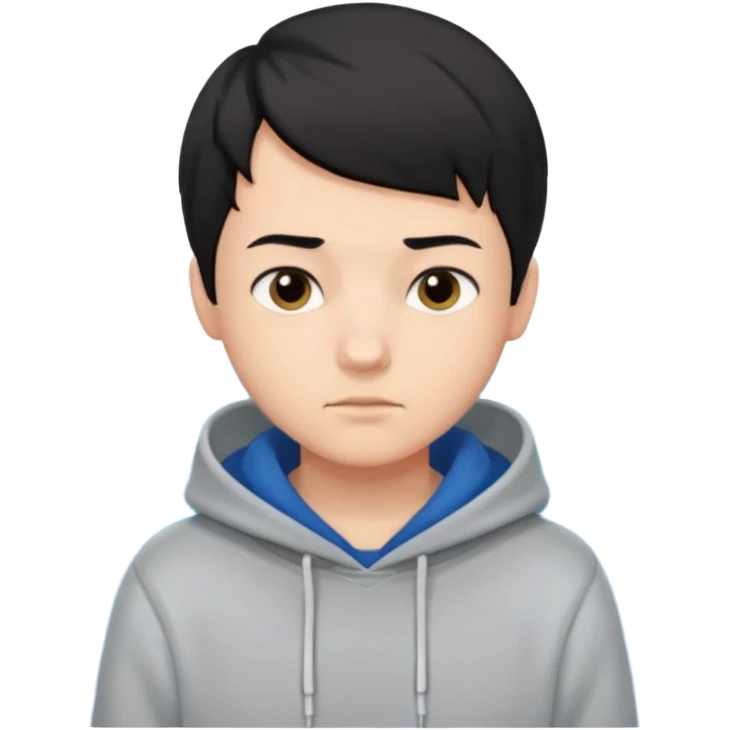 boy with short black hair, ocean air, perfectionist emoji