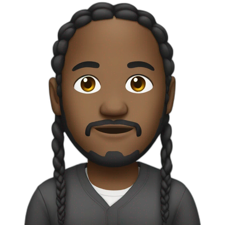 Kendrick Lamar with braids emoji