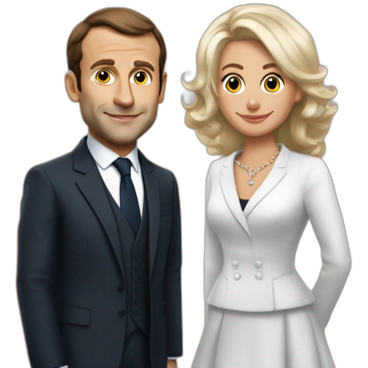 Emanuel Macron sur brigitte emoji