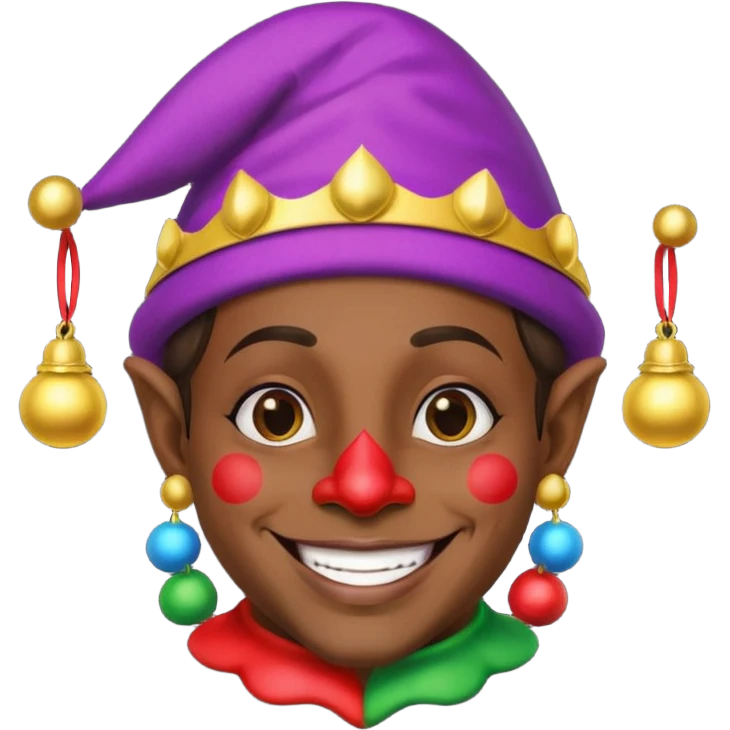Dark brown skin jester  emoji