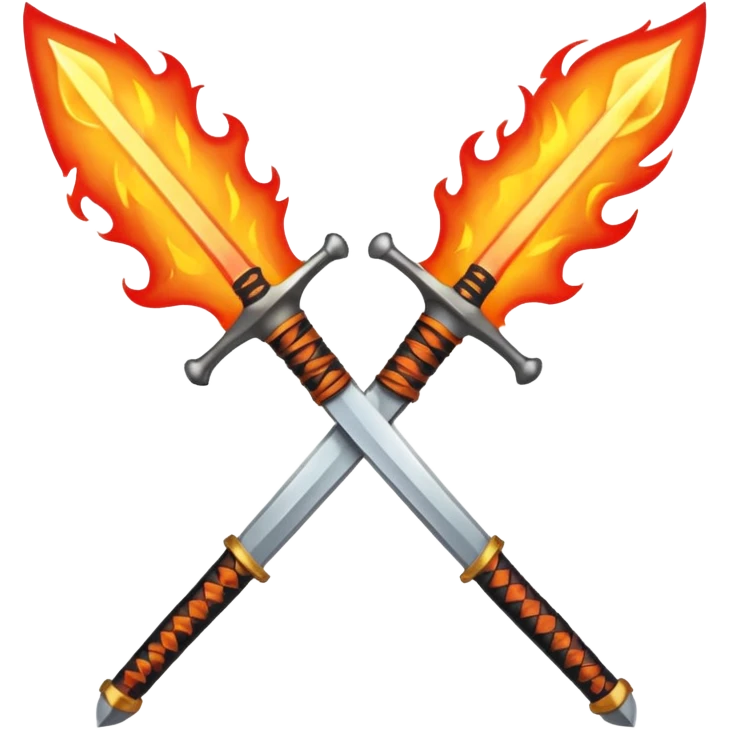 sword on fire crossed emoji