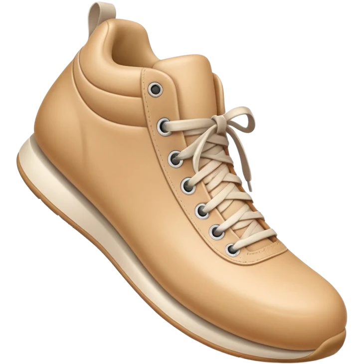 3D Apple-style emoji of a human foot wearing a sneaker, fully visible ...
