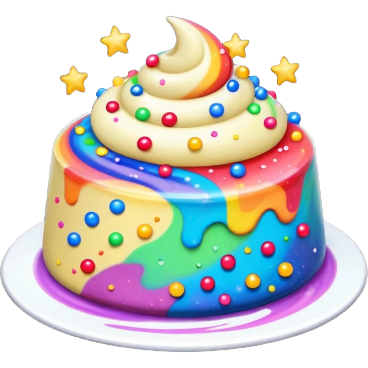 Rainbow galaxy starry pudding emoji