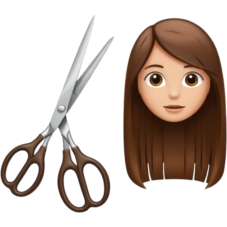 comb and scissors next to smooth hair strands emoji