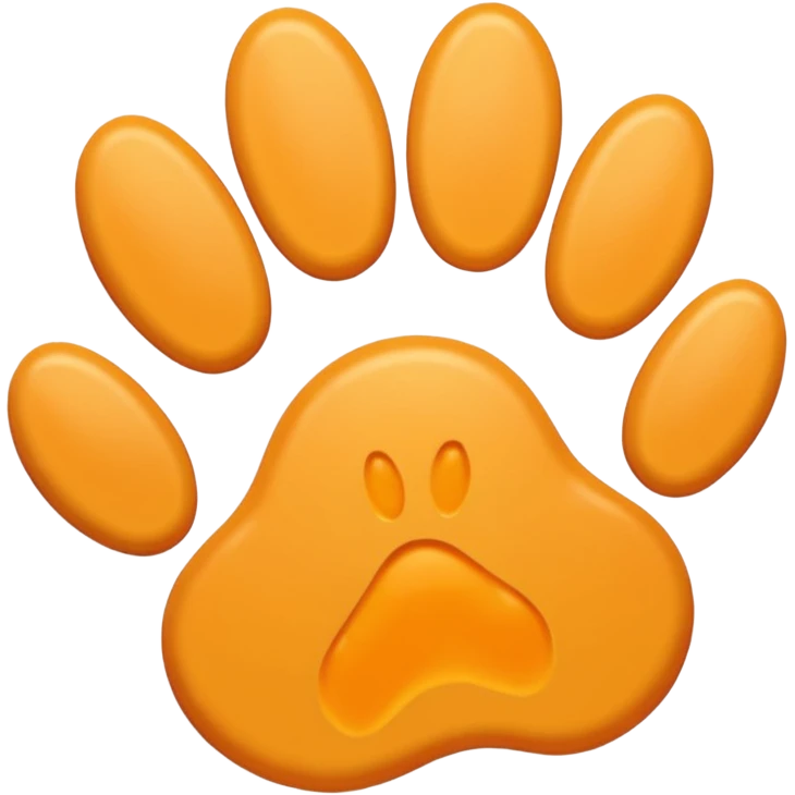 a very light pale pastel yellow-orange pawprint emoji
