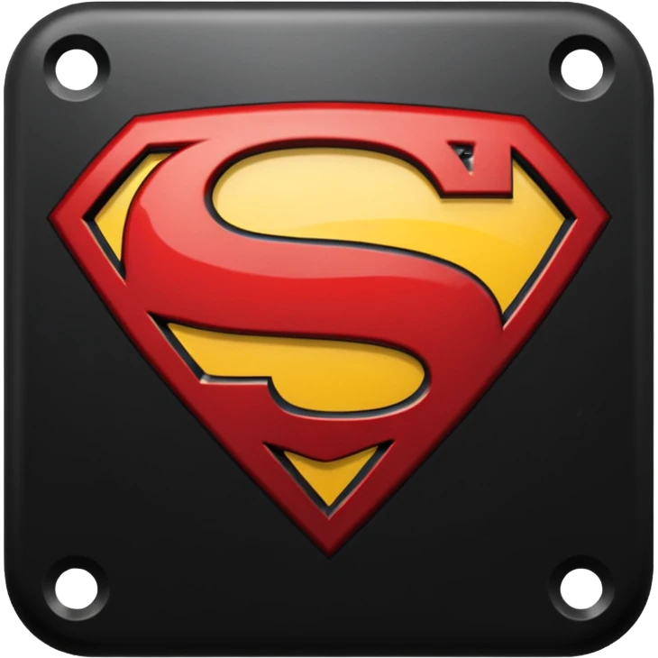 Superman Symbol Man of Steel black emoji