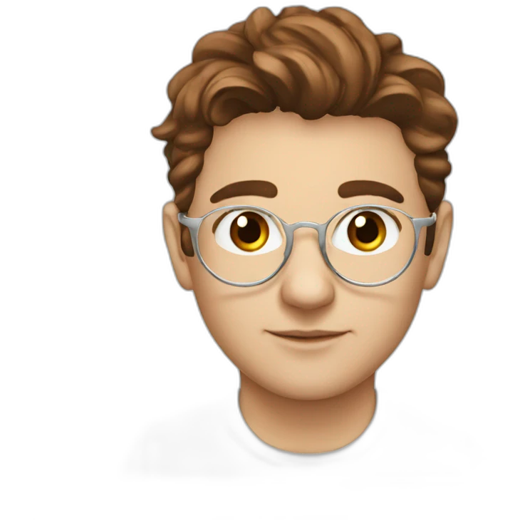 brown hair programmer nose stud silver emoji