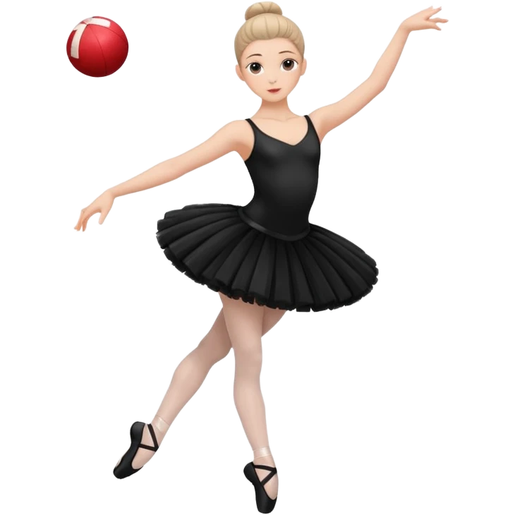 full body balet with black tutu holding ball emoji