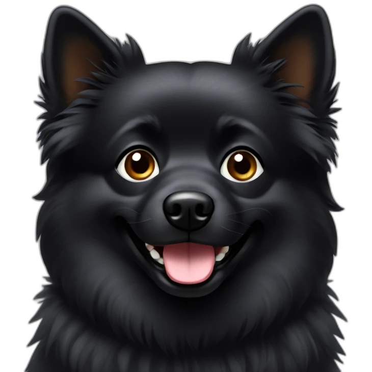 Cute dark spitz dog emoji