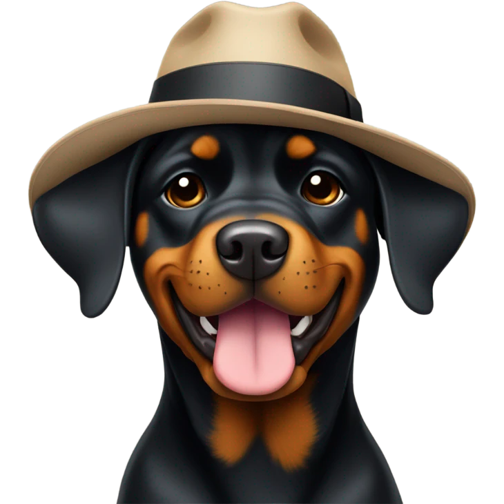 Rottweiler with Fedora ￼ emoji