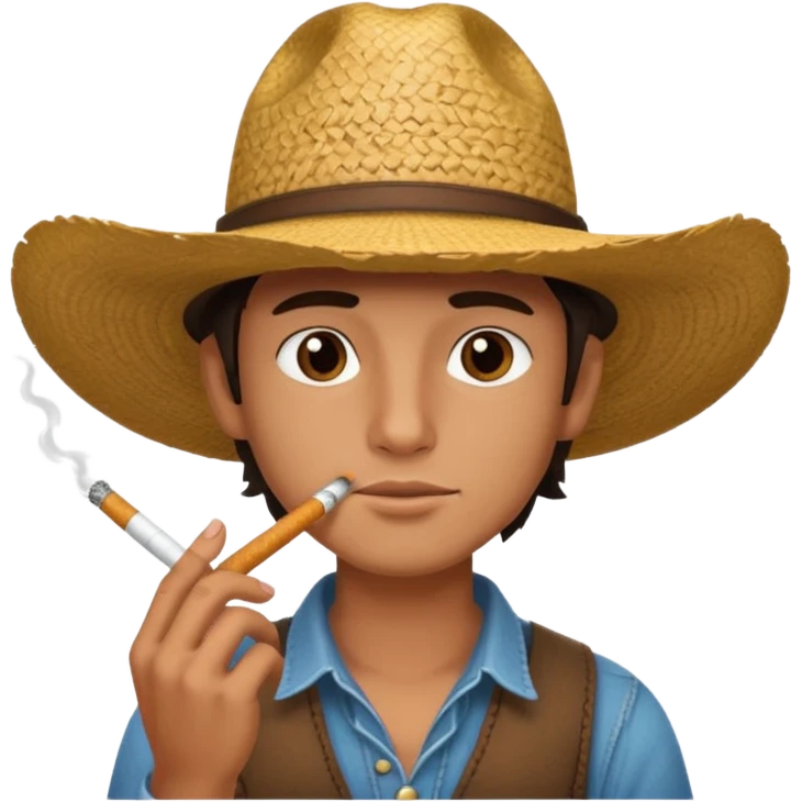 Vaquero joven fumando  emoji