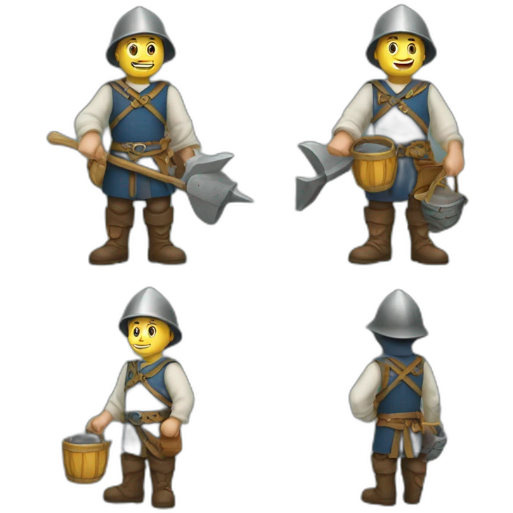 medieval mason with working gear emoji