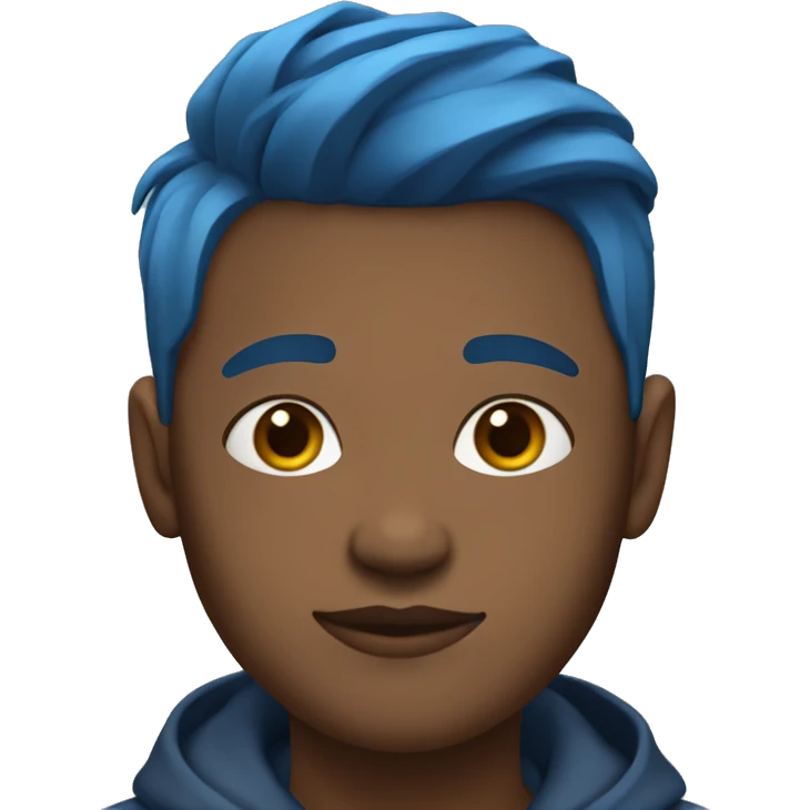 nija with blue hair and a low taper fade emoji